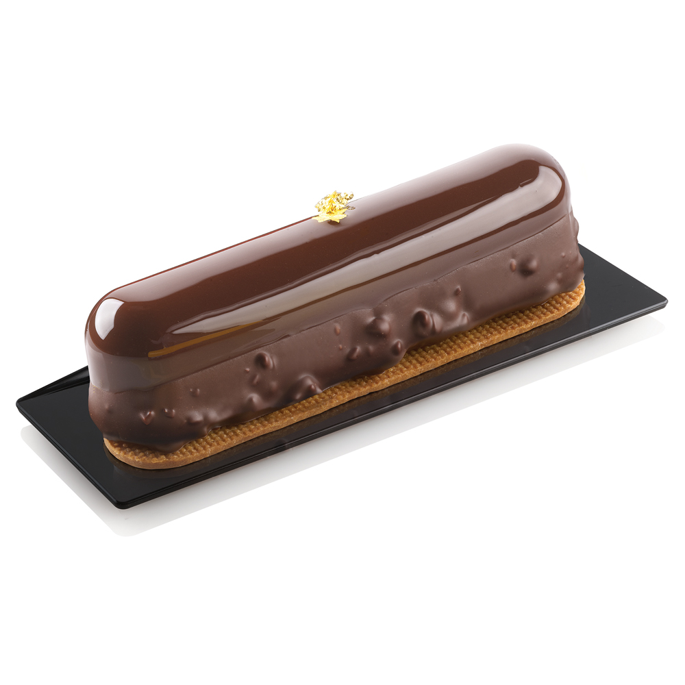 Silikomart Black Rectangular Dessert Plate, 5.5" x 1.6" - Pack of 100 image 1