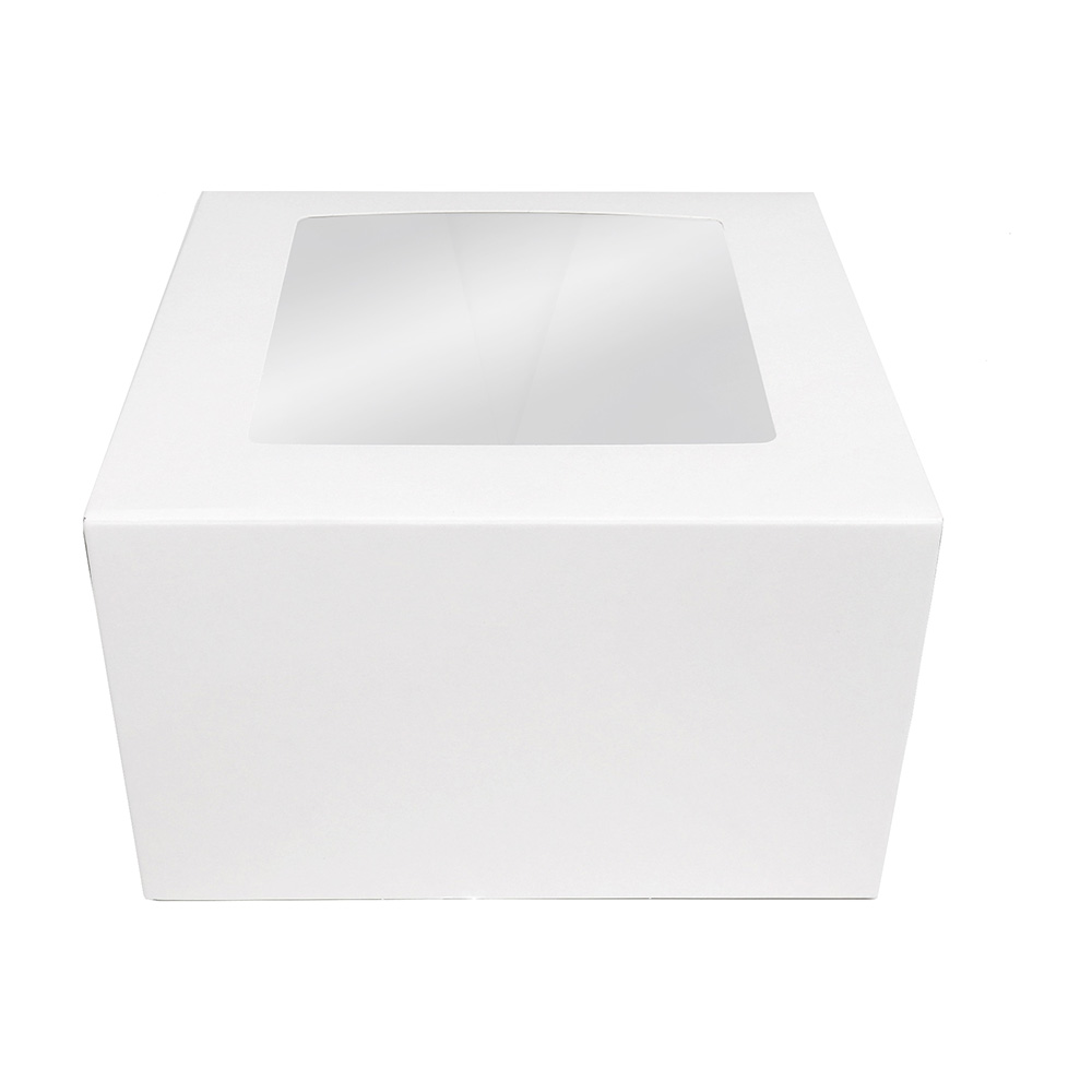 O'Creme White Cake Box with Window, 8" x 8" x 5" -  Case of 100 image 1