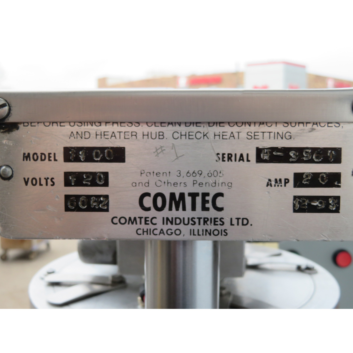 Comtec Pie Crust Forming Press 1100, Used Excellent Condition image 6