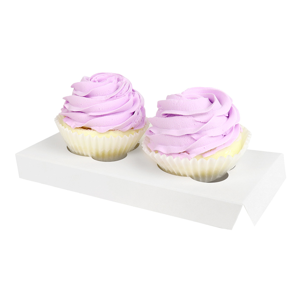 O'Creme White Cardboard Insert for Cupcakes, 2 Cavities - Case of 200 image 1