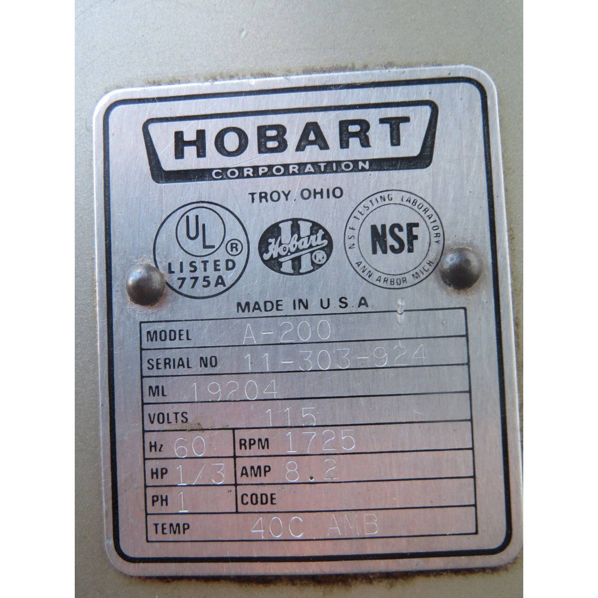 Hobart 20 Quart Mixer A200, Used Very Good Condition image 3