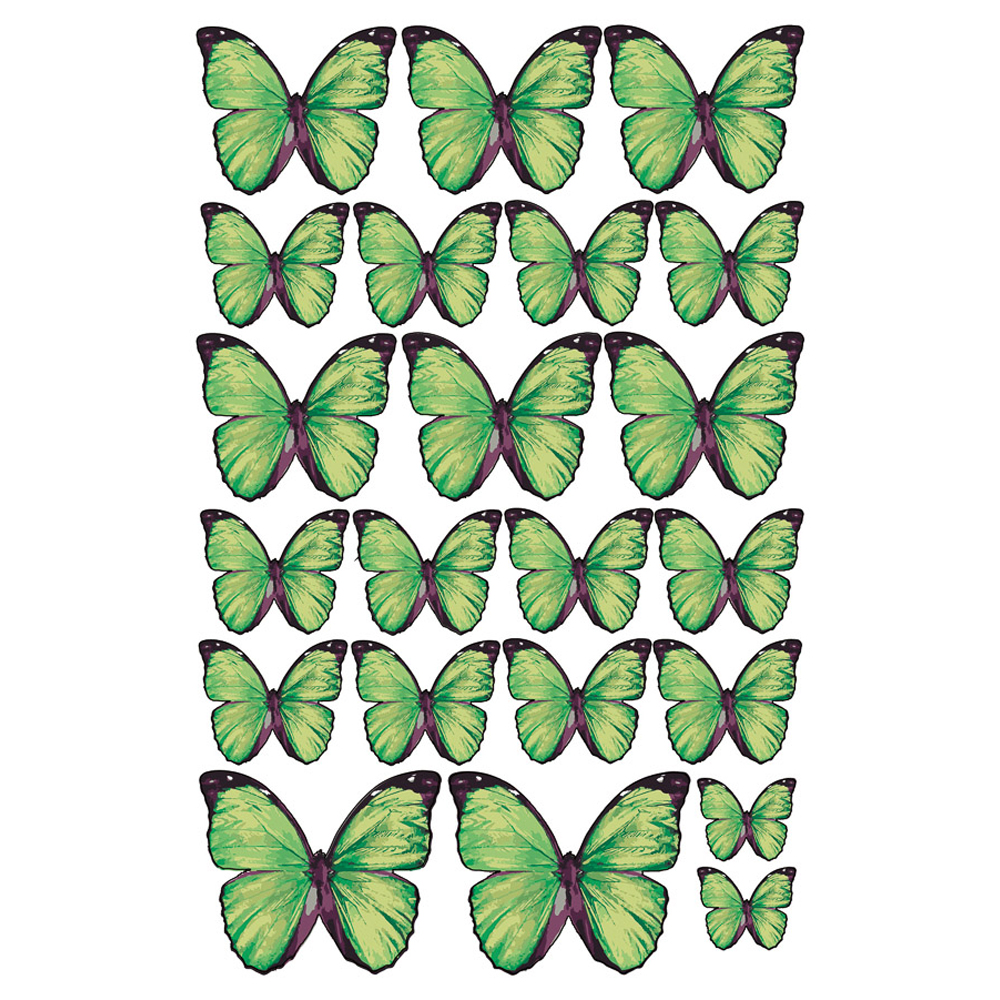 Crystal Candy Vivid Green Edible Butterflies - Pack of 22 image 2