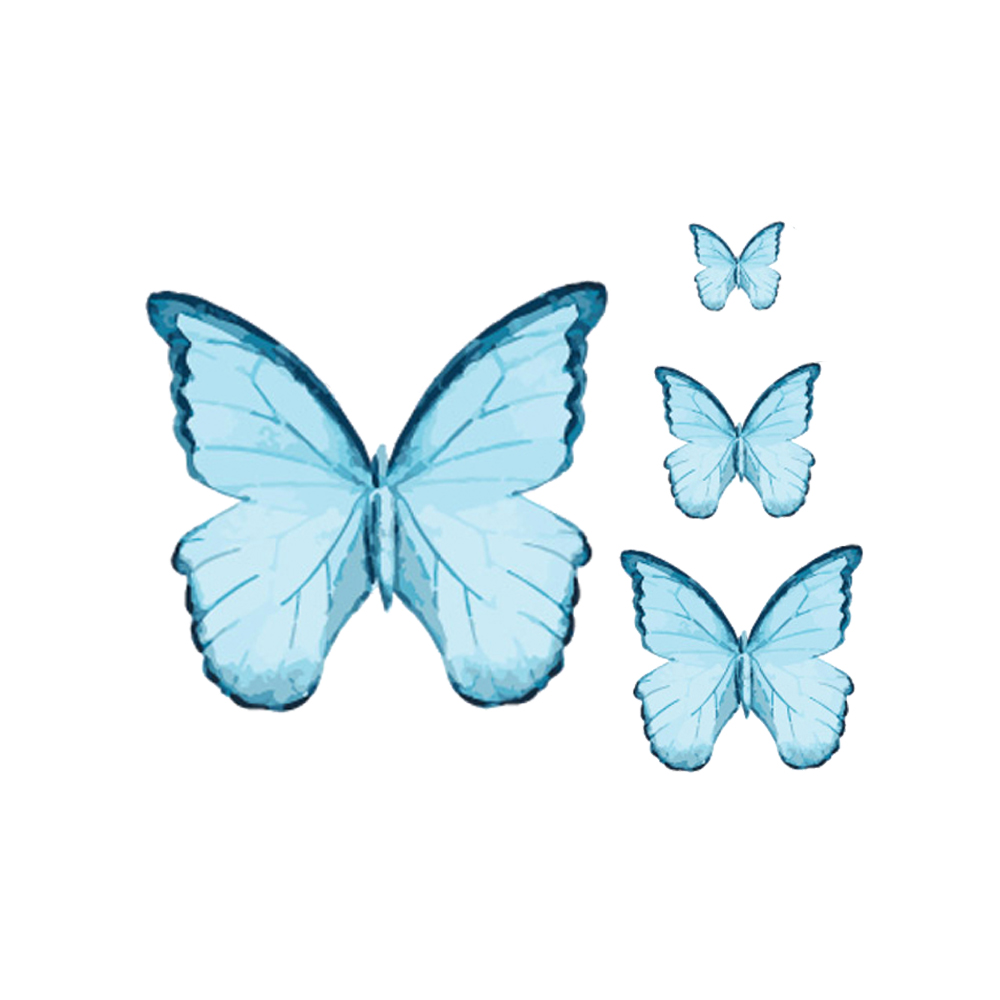 Crystal Candy Veined Blue Edible Butterflies - Pack of 22 image 1
