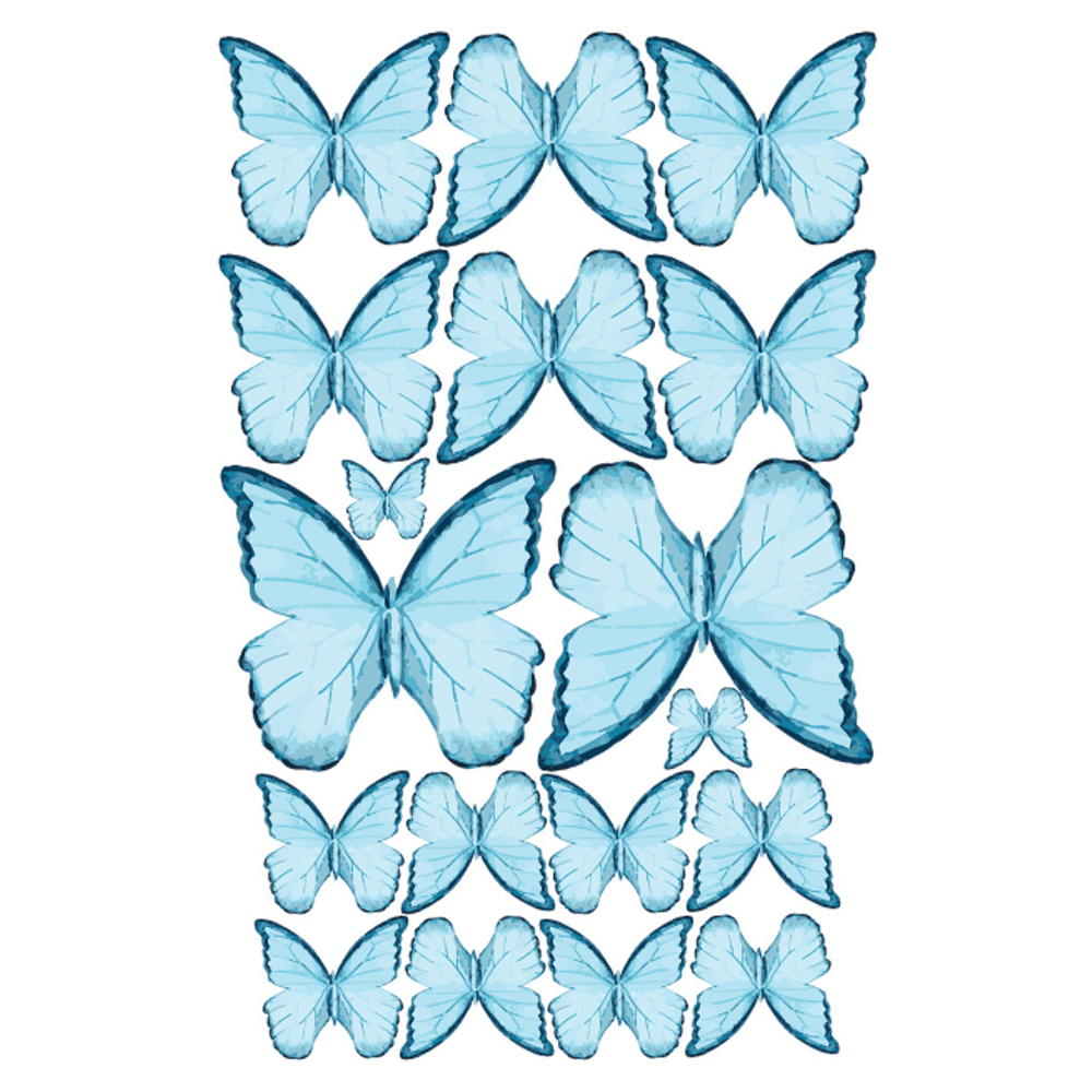 Crystal Candy Veined Blue Edible Butterflies - Pack of 22 image 2
