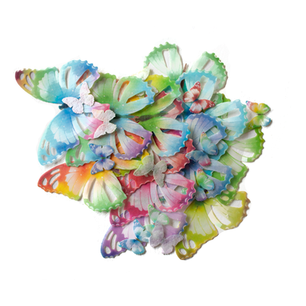 Crystal Candy Color Splash Edible Butterflies - Pack of 22 image 1
