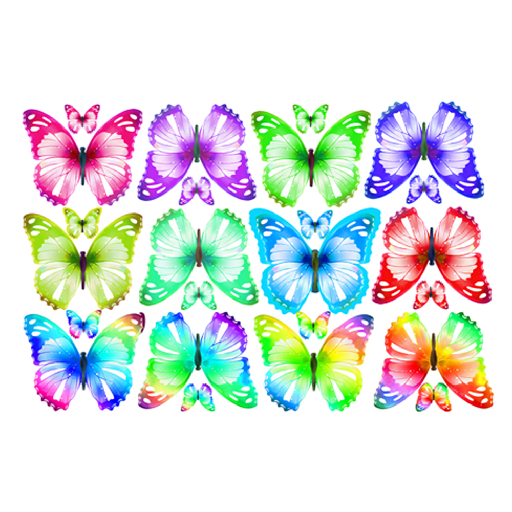 Crystal Candy Color Splash Edible Butterflies - Pack of 22 image 3