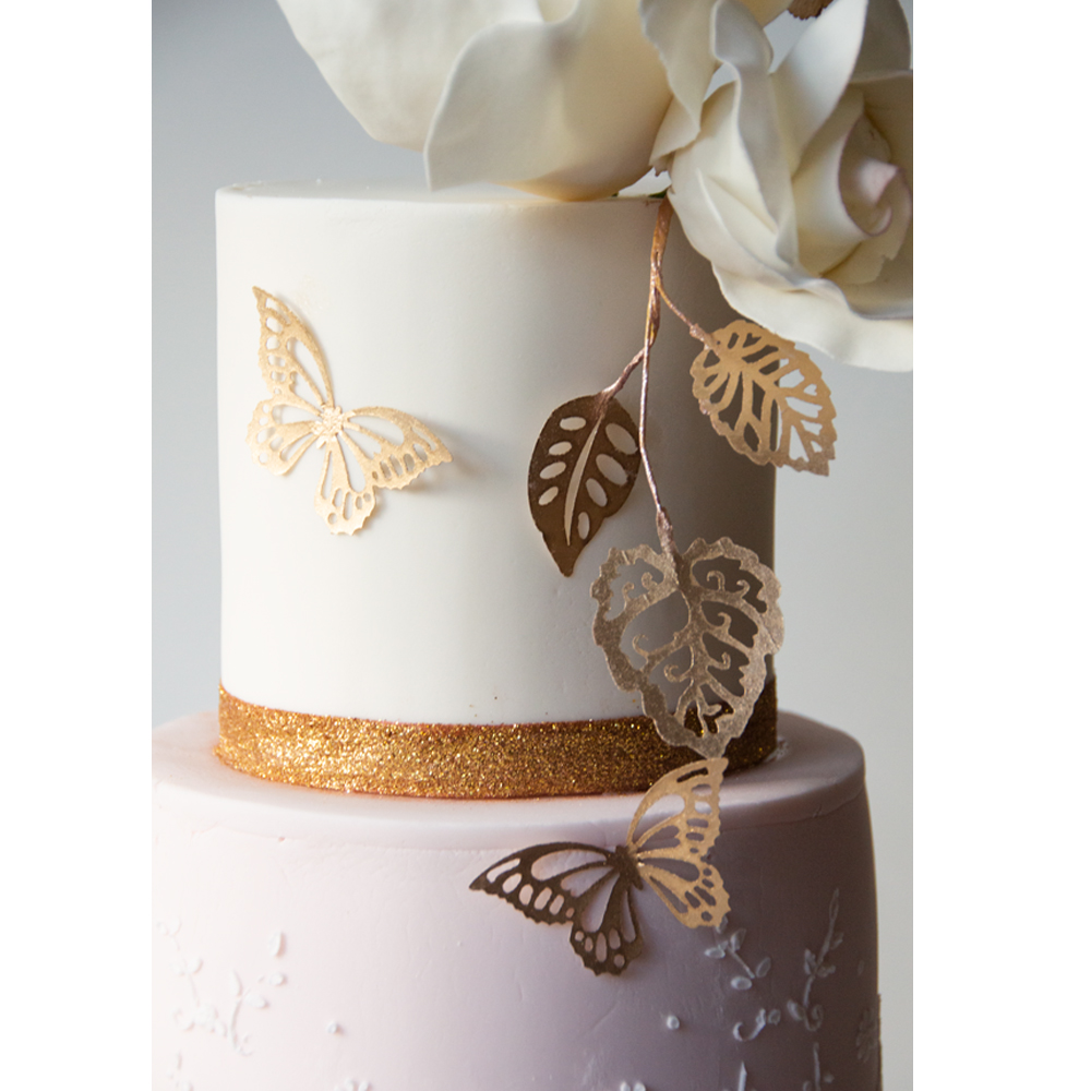 Crystal Candy Metallic Gold Edible Butterflies - Pack of 22 image 2