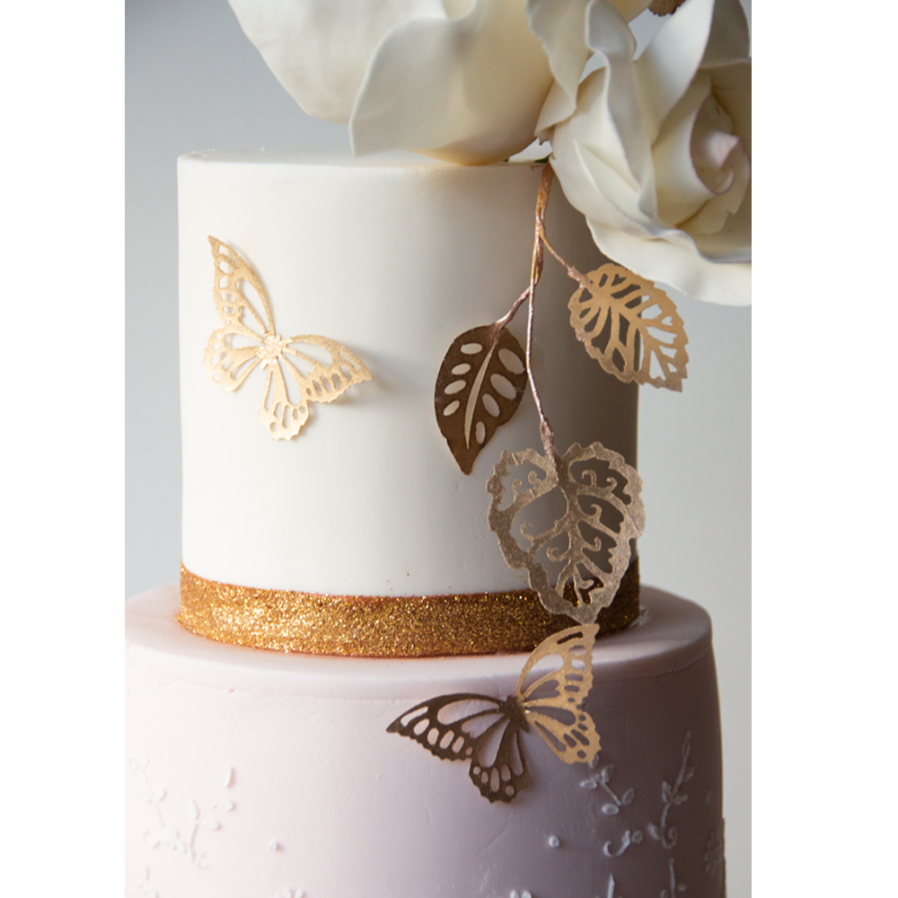 Crystal Candy Metallic Gold Edible Butterflies - Pack of 22 Wafer Paper Cake  Decorations 