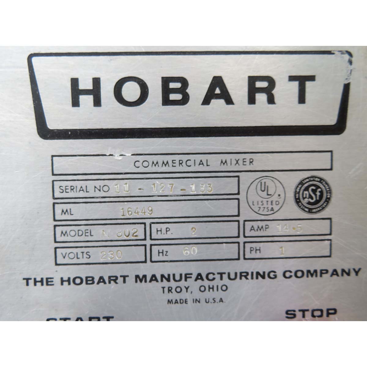 Hobart 80 Quart M802 Mixer, Used Great Condition image 3