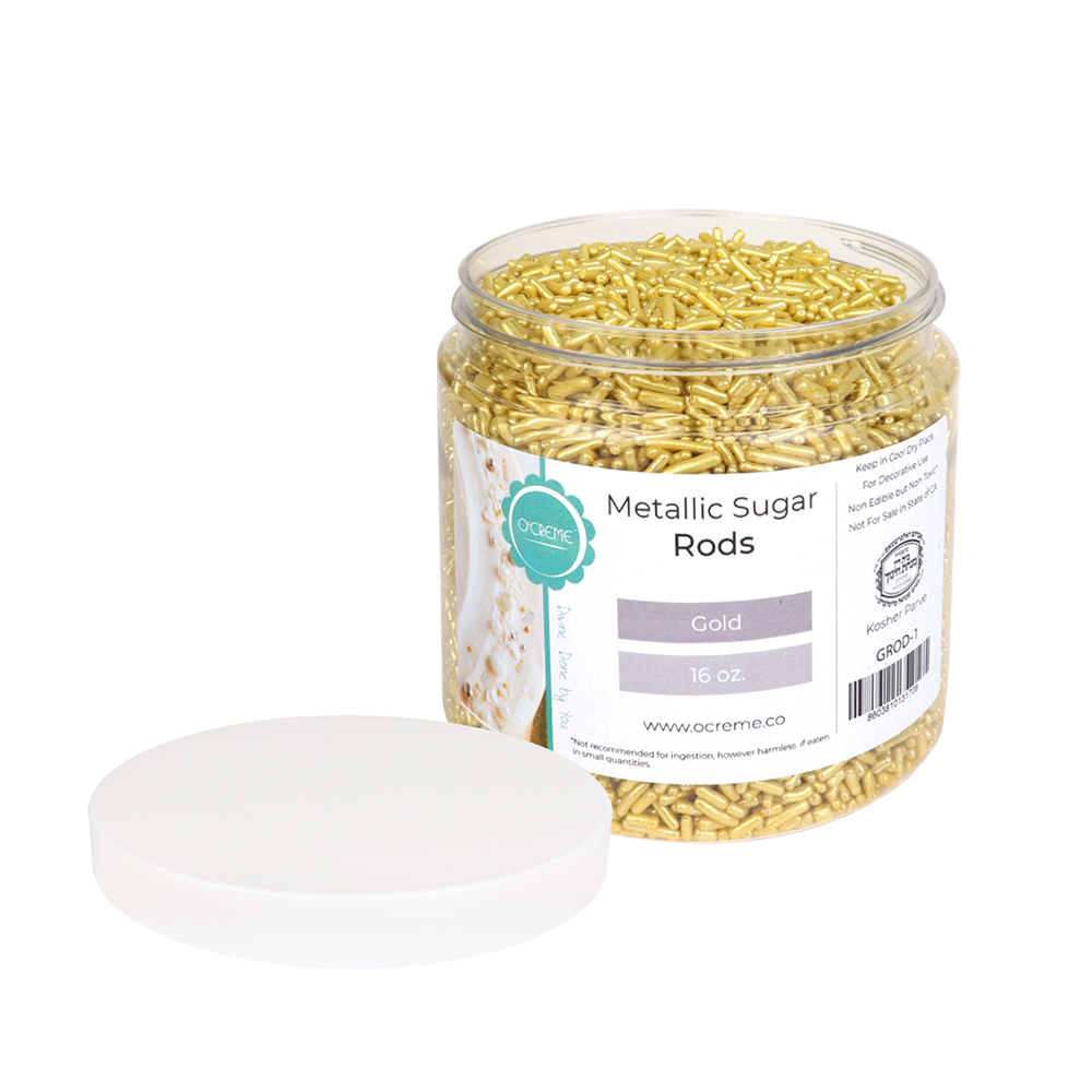 O'Creme Gold Metallic Sugar Rods, 8 oz. image 1