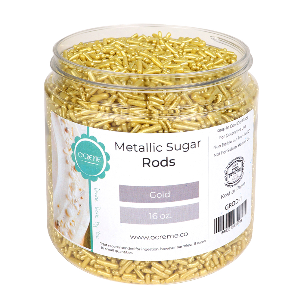 O'Creme Gold Metallic Sugar Rods, 1 lb. image 2