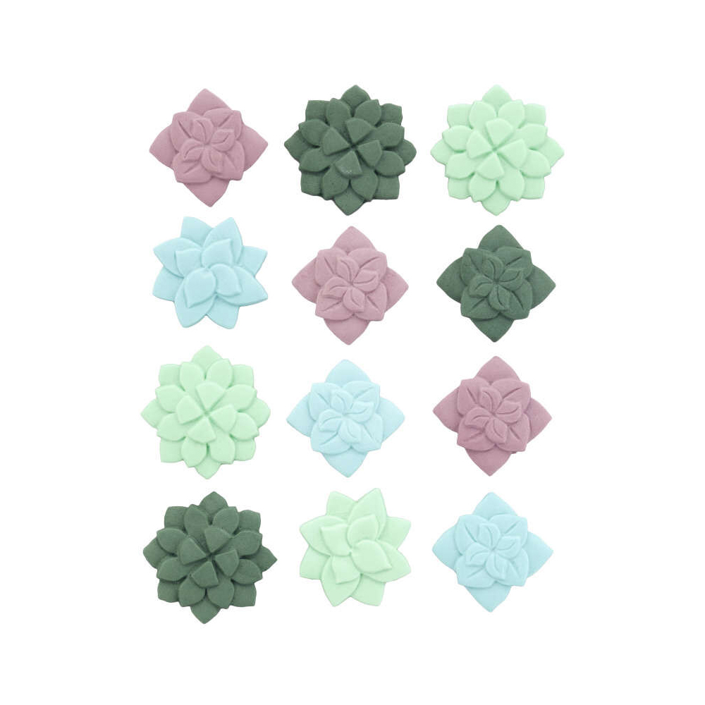 Wilton Succulents Icing Decorations, Pack of 12 image 1