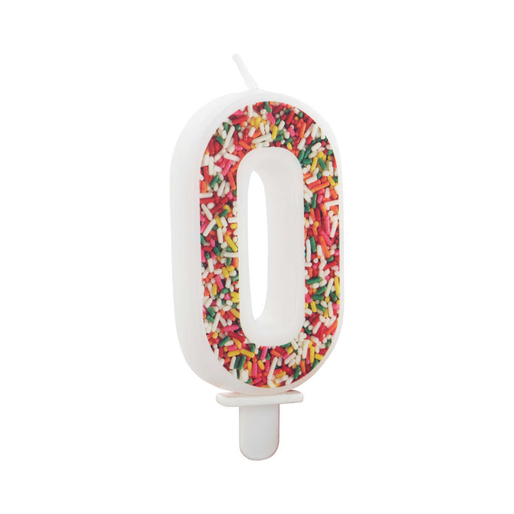 Wilton 'Number Zero' Sprinkle Candle image 1