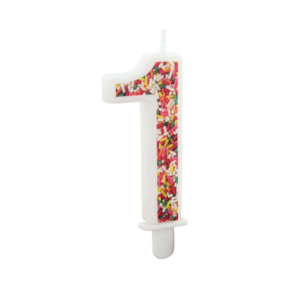 Wilton 'Number One' Sprinkle Candle image 1