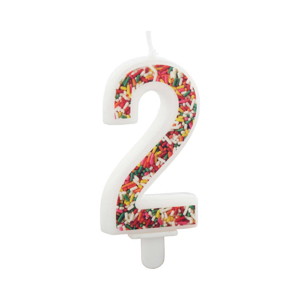 Wilton 'Number Two' Sprinkle Candle image 1