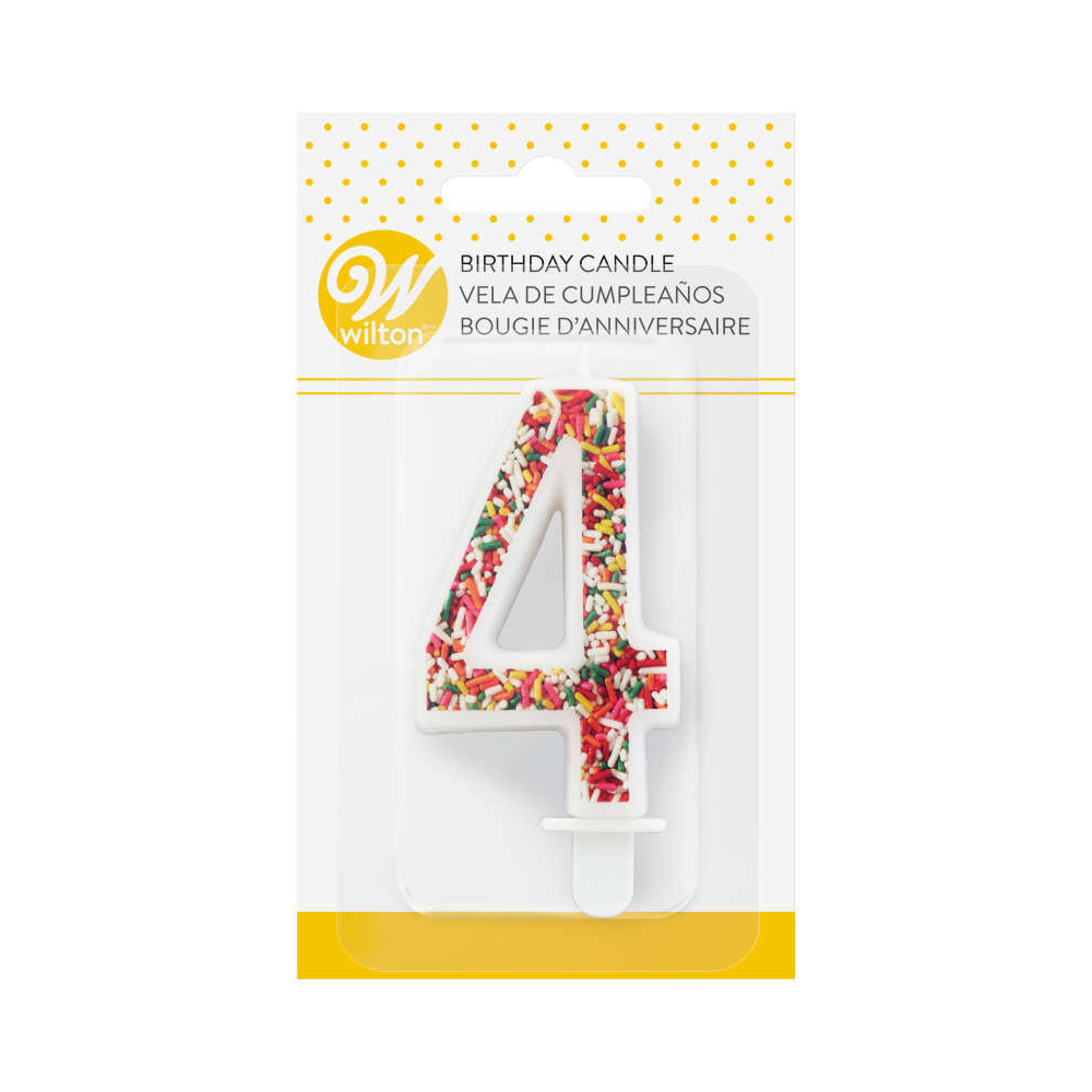 Wilton 'Number Four' Sprinkle Candle image 3