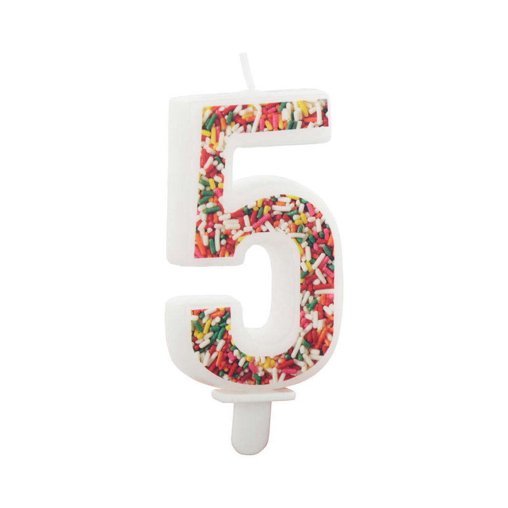 Wilton 'Number Five' Sprinkle Candle image 1