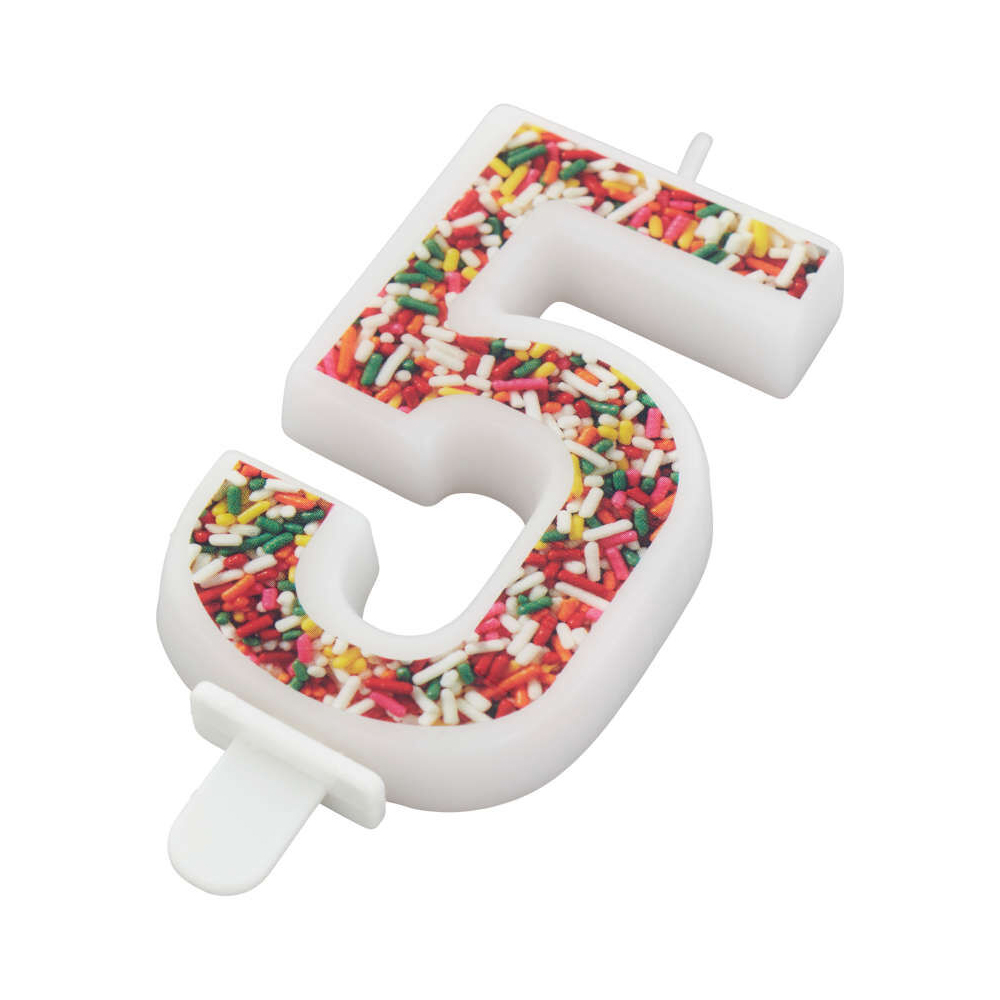 Wilton 'Number Five' Sprinkle Candle image 2