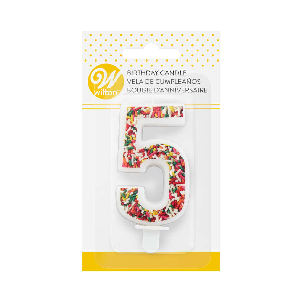 Wilton 'Number Five' Sprinkle Candle image 3
