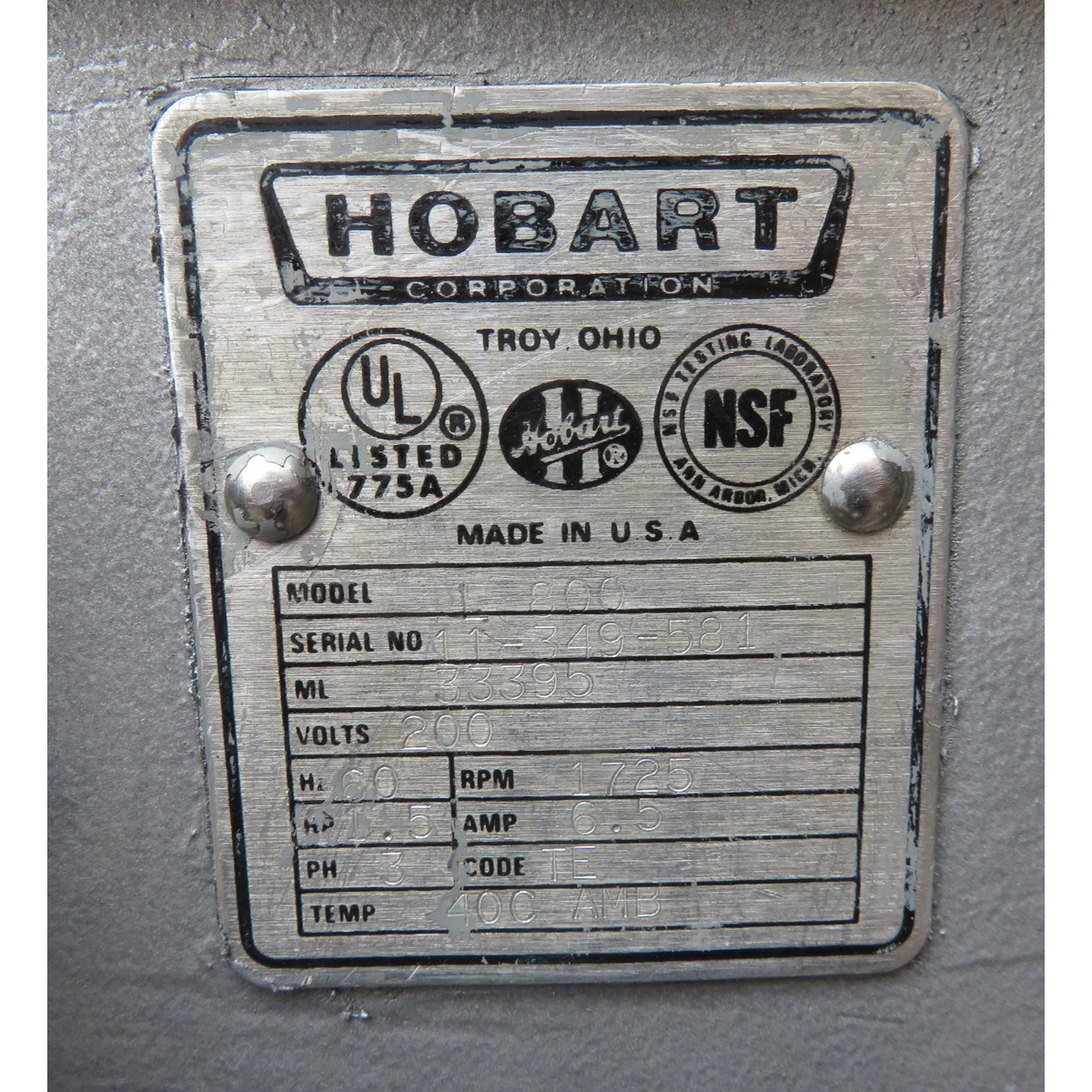 Hobart 80 Quart L800 Mixer, Used Great Condition image 3