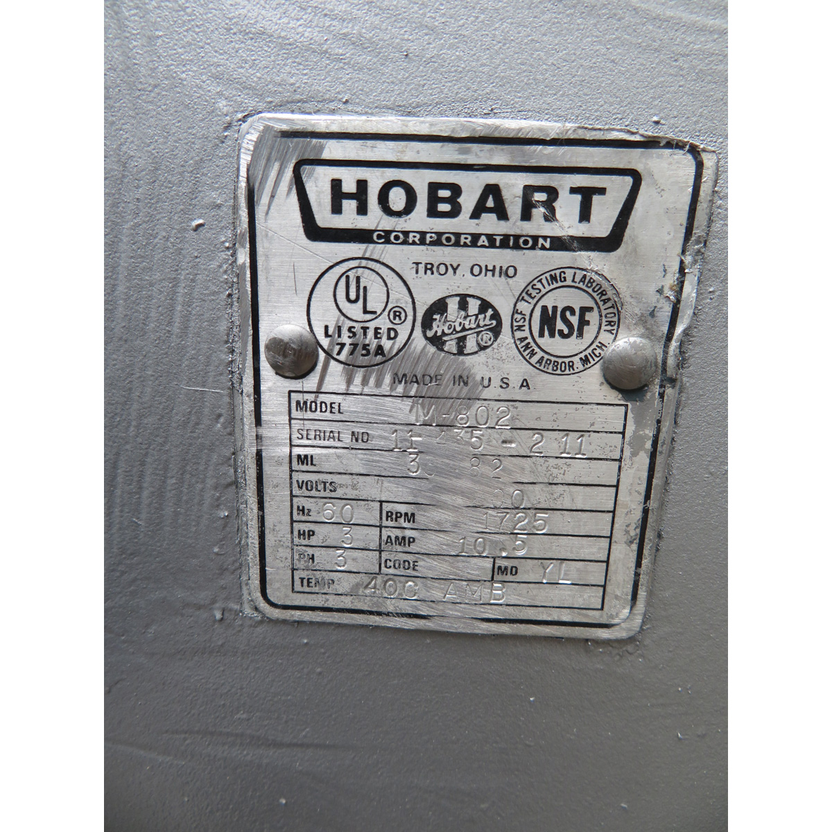 Hobart 80 Quart M802 Mixer, Used Excellent Condition image 3