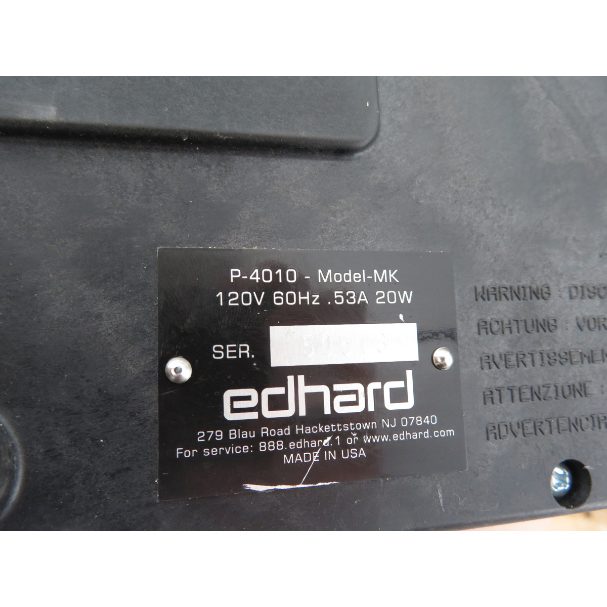 Edhard P-4010 Power Base for Donut Filler, Used Great Condition image 3