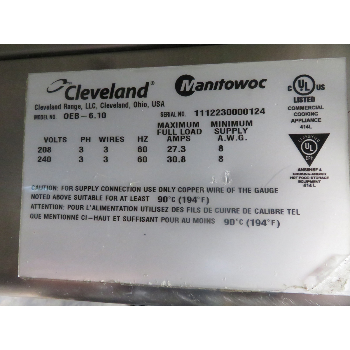 Cleveland Convotherm OEB-6.10 Electric Combi Oven, Used Excellent Condition image 7