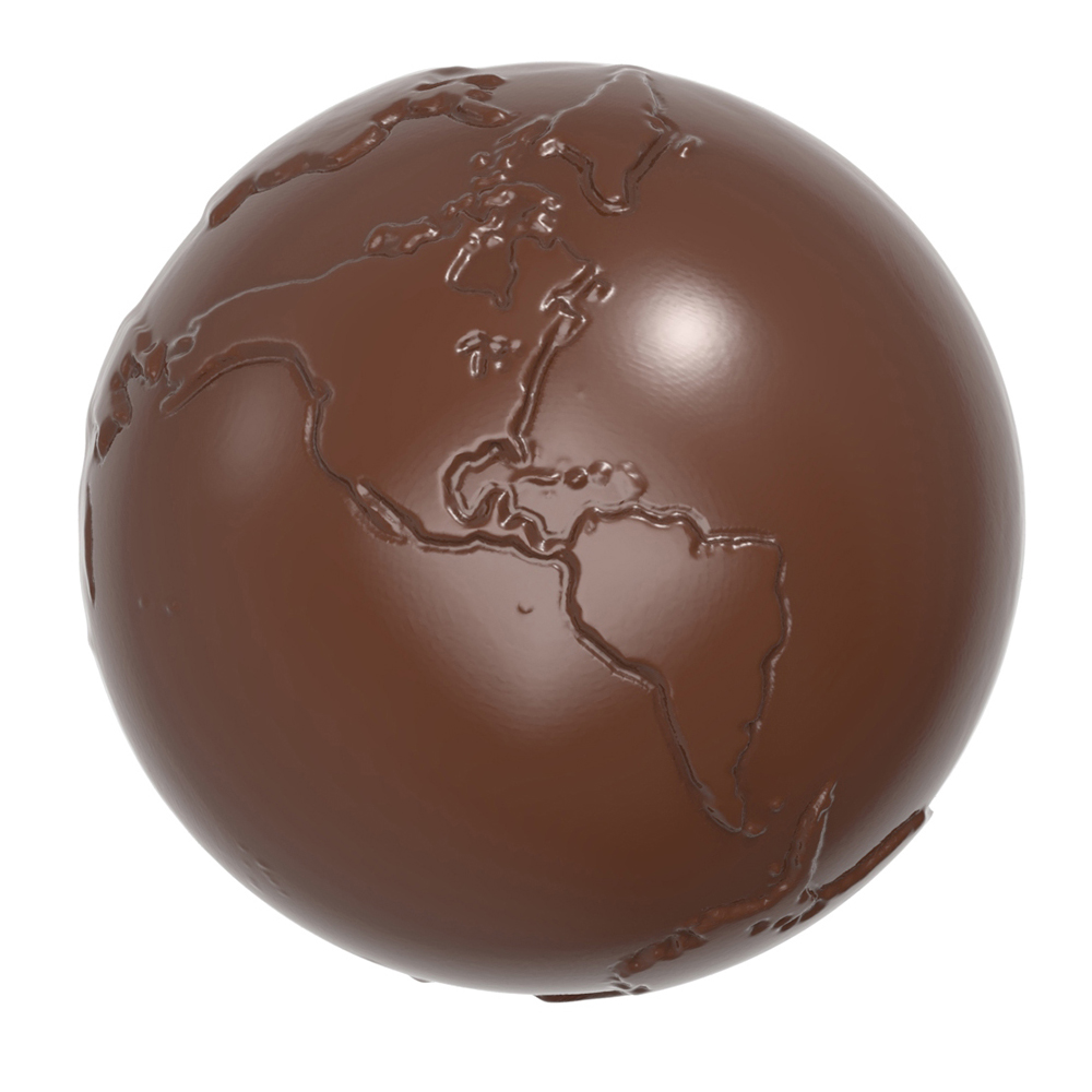 Chocolate World Clear Polycarbonate Chocolate Mold, Globe, 8 Cavities image 1