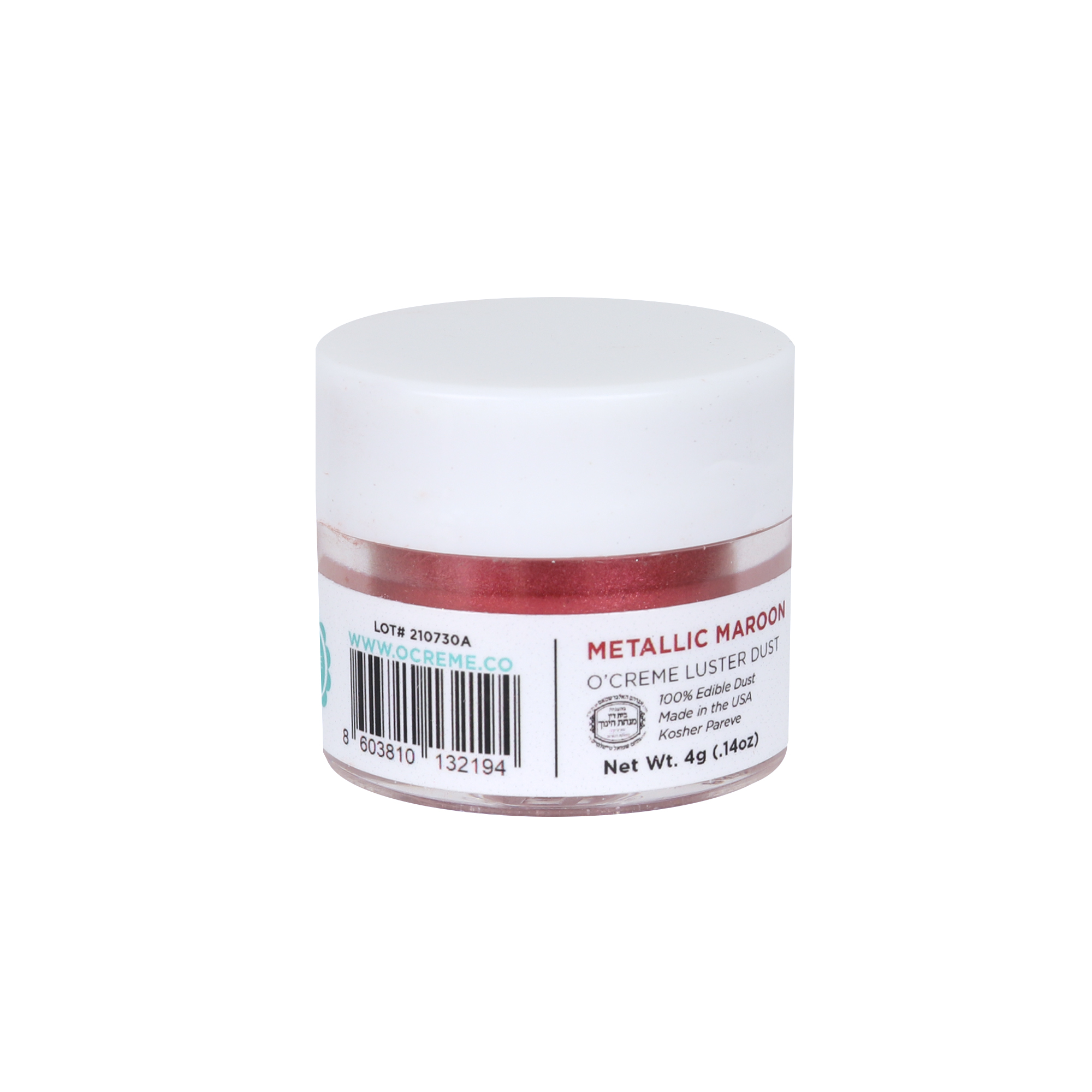 O'Creme Metallic Maroon Luster Dust, 4 gr. image 1