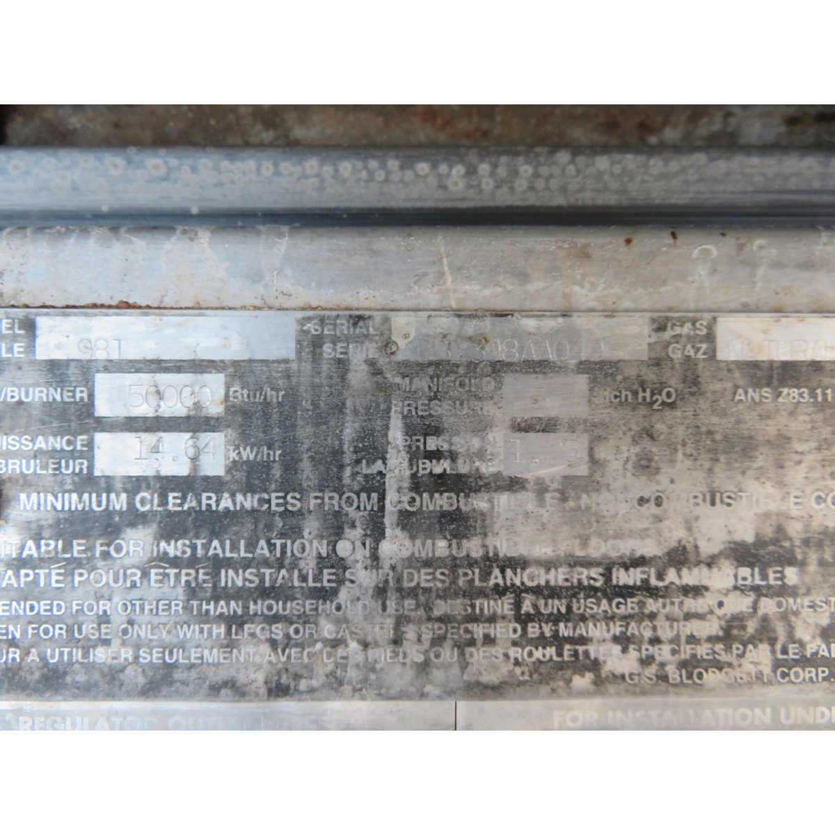Blodgett 981 Deck Oven With Stones , Used Good Condition image 5