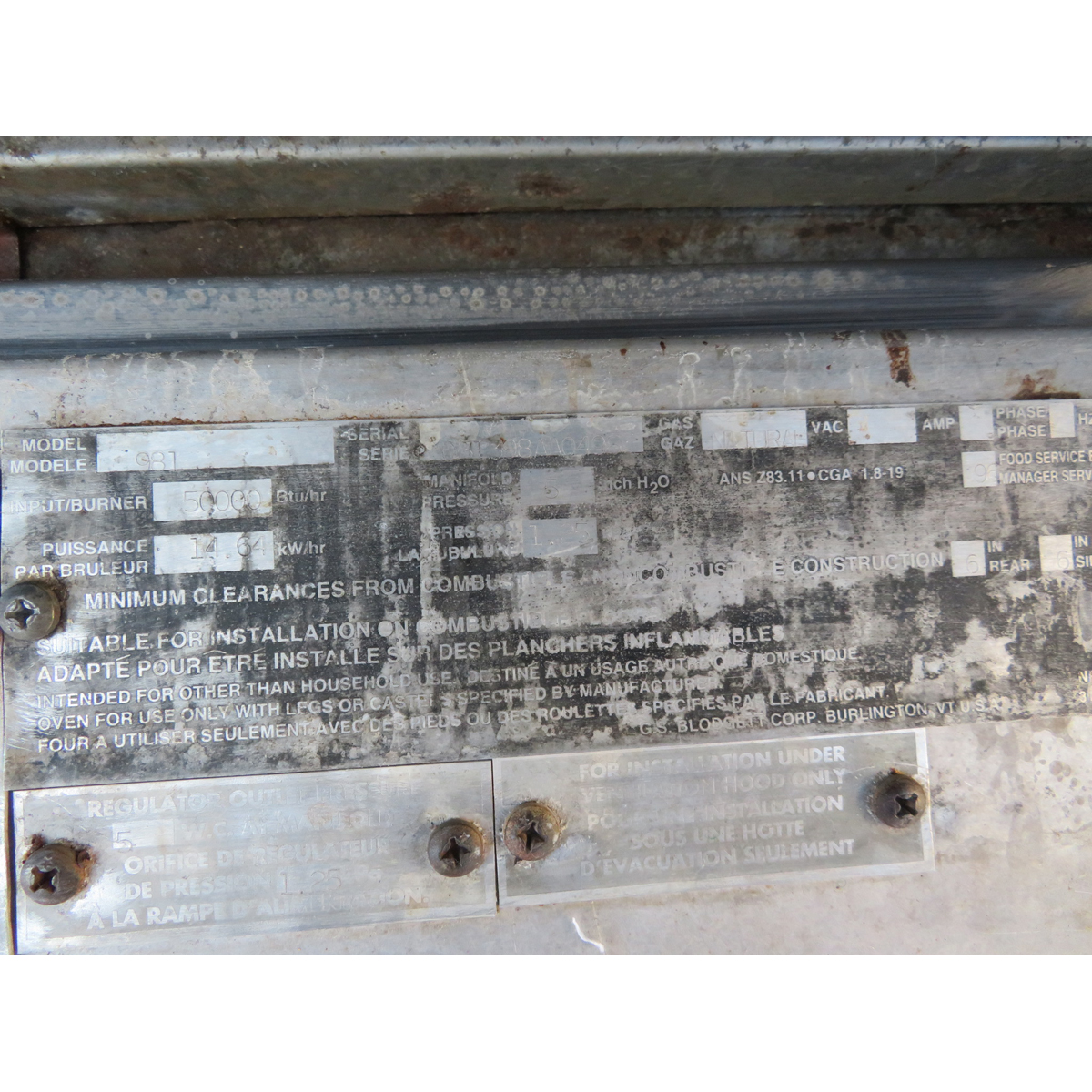 Blodgett 981 Deck Oven With Stones , Used Good Condition image 6