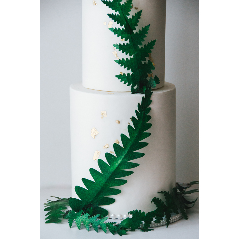Crystal Candy Green Ruffled Wafer Paper Ferns image 2