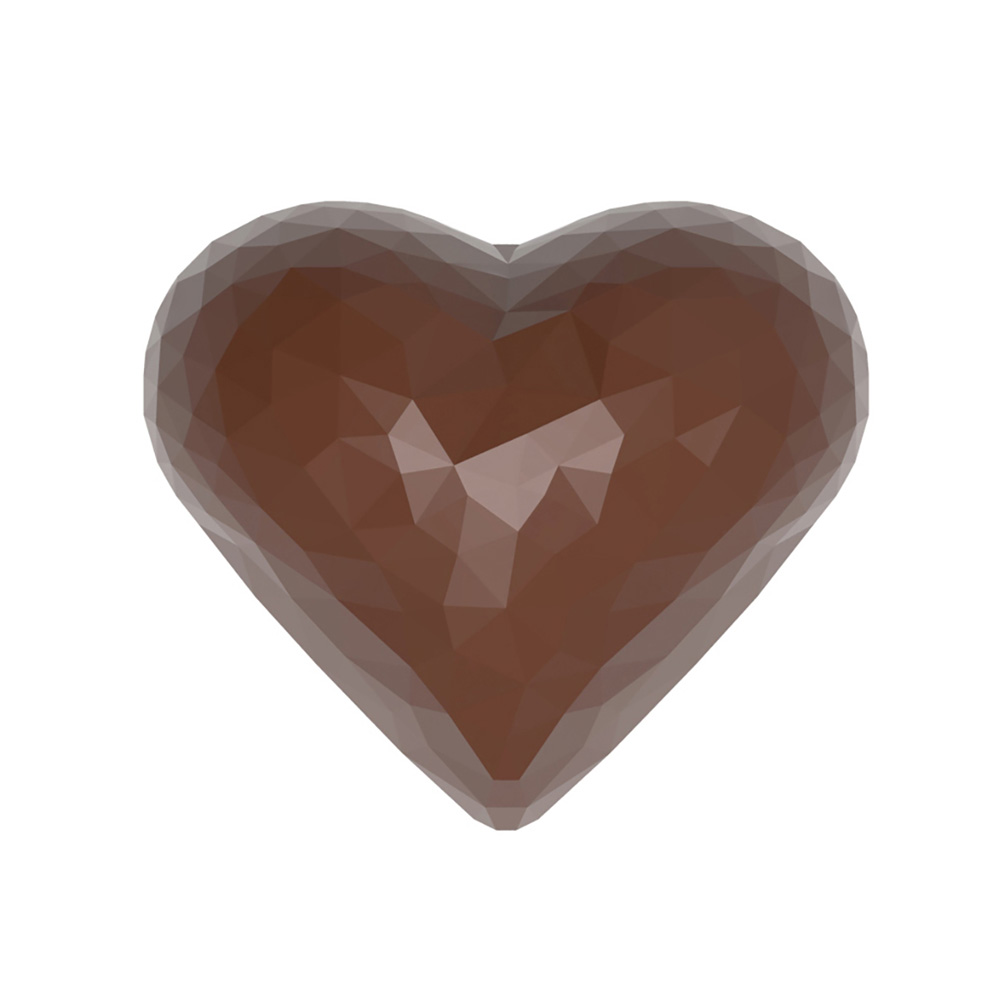 Chocolate World Polycarbonate Chocolate Mold, Faceted Heart, 21 Cavities image 1