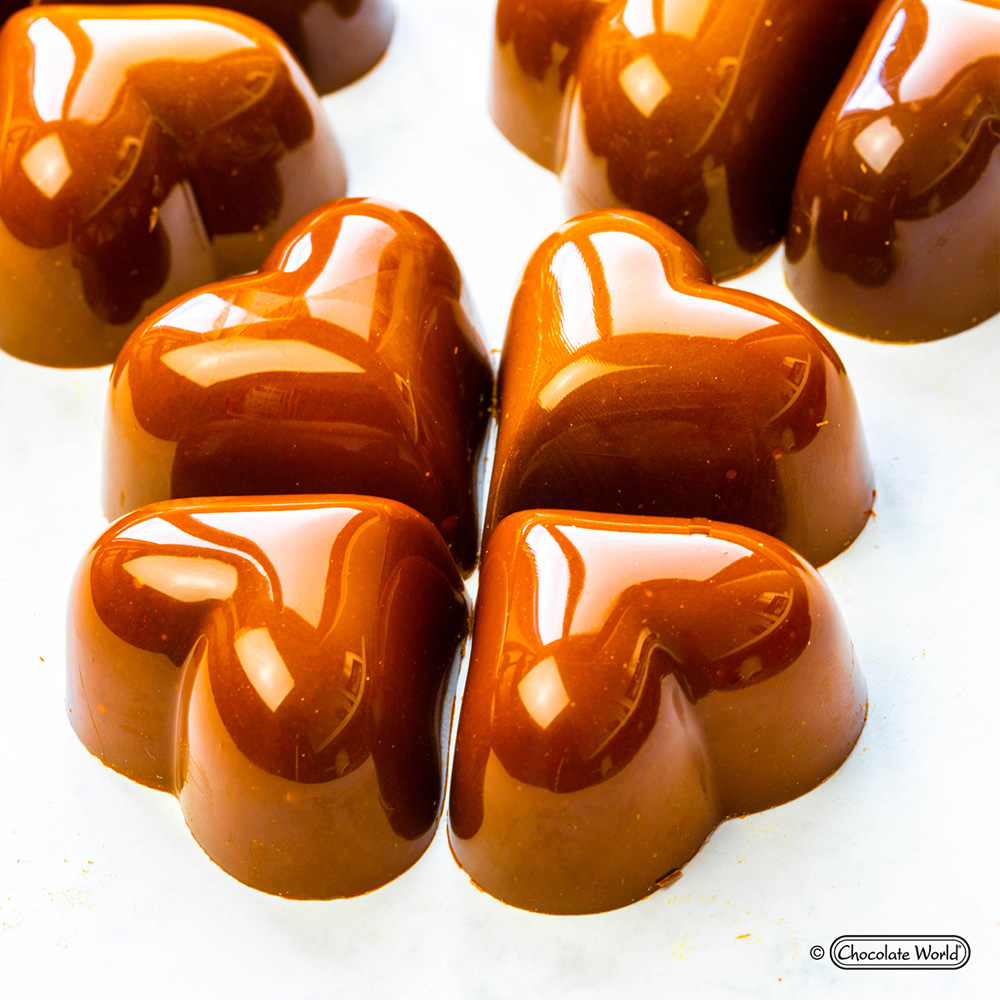 Chocolate World Polycarbonate Chocolate Mold, Small Puffy Heart, 21 Cavities image 1