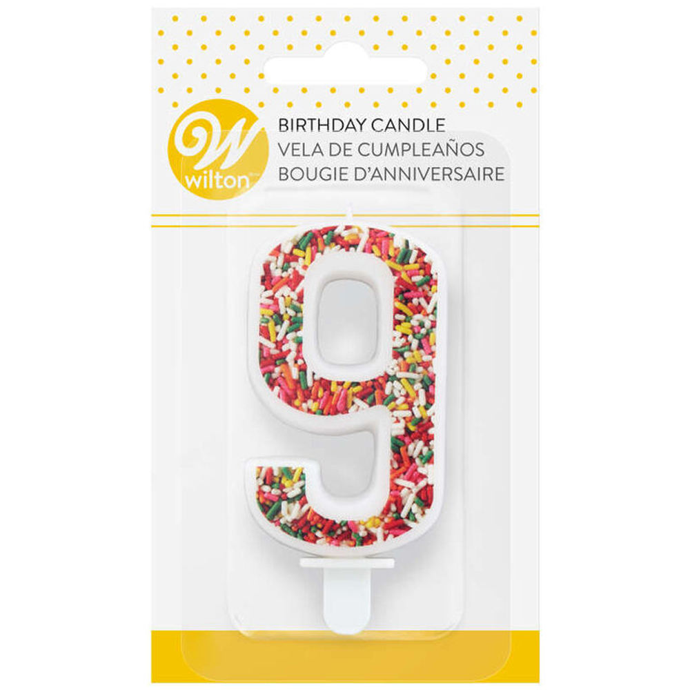 Wilton 'Number Nine' Sprinkle Candle image 3