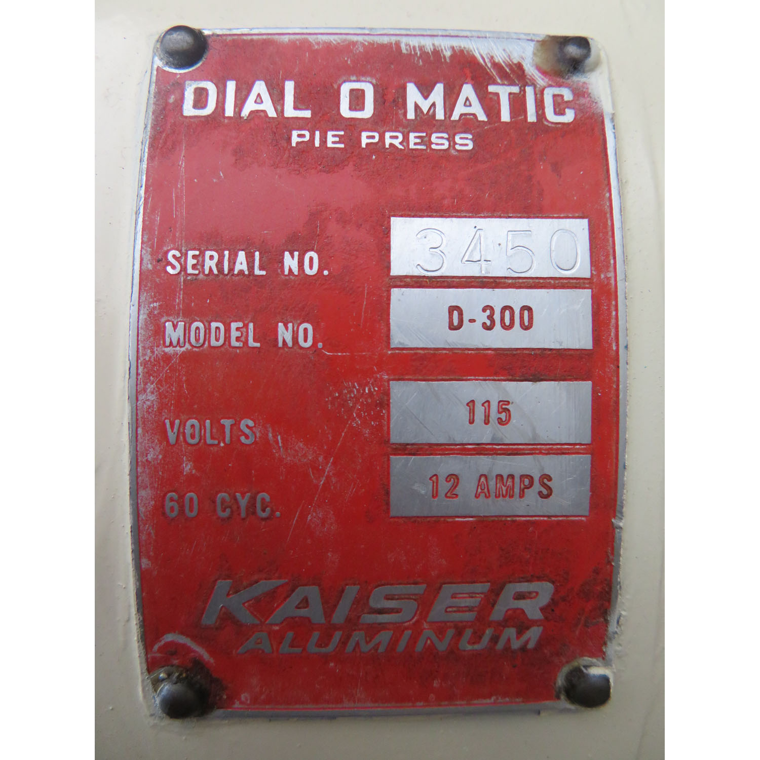 Kaiser D300 Dial-O-Matic Pie Press, Used Great Condition image 5