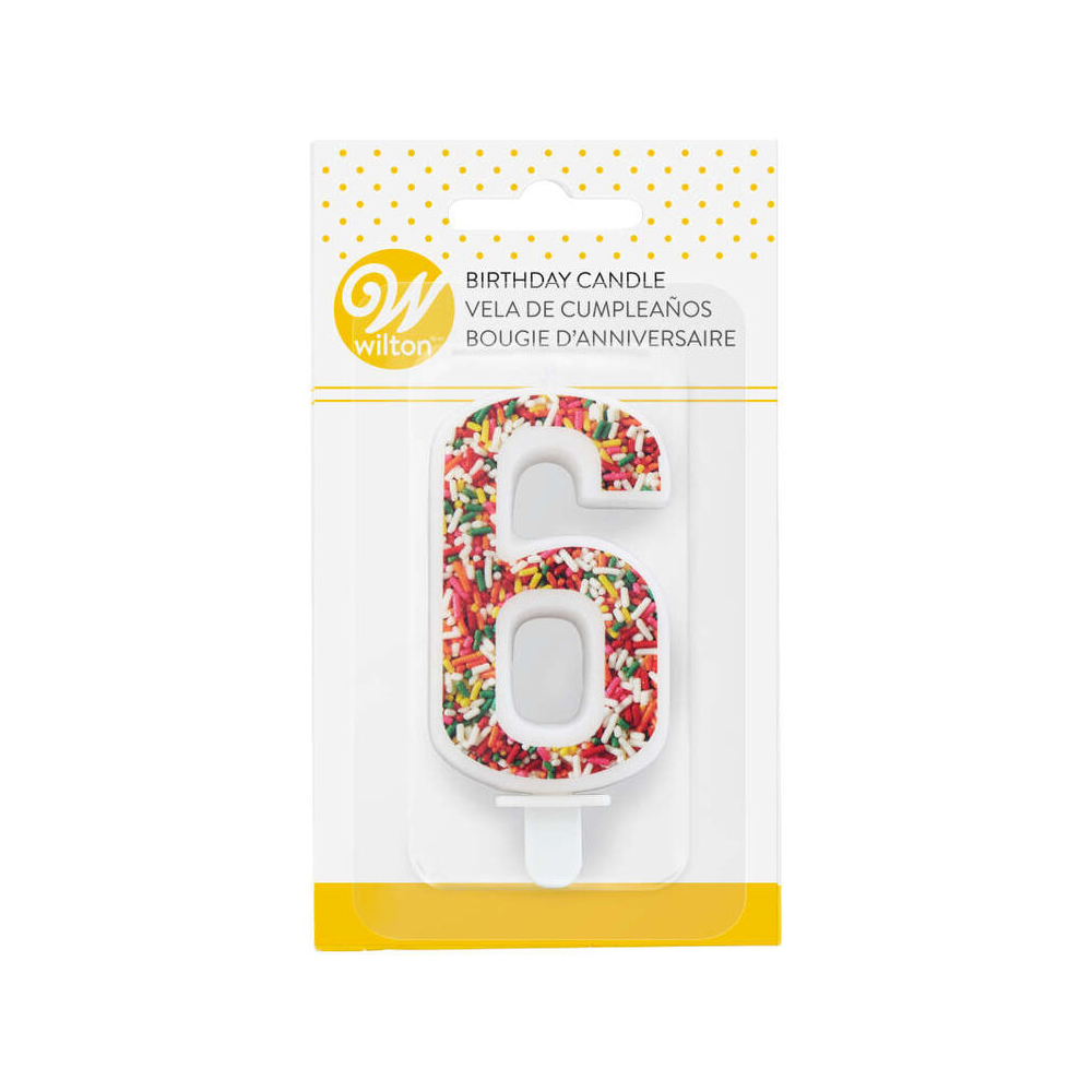 Wilton 'Number Six' Sprinkle Candle image 3