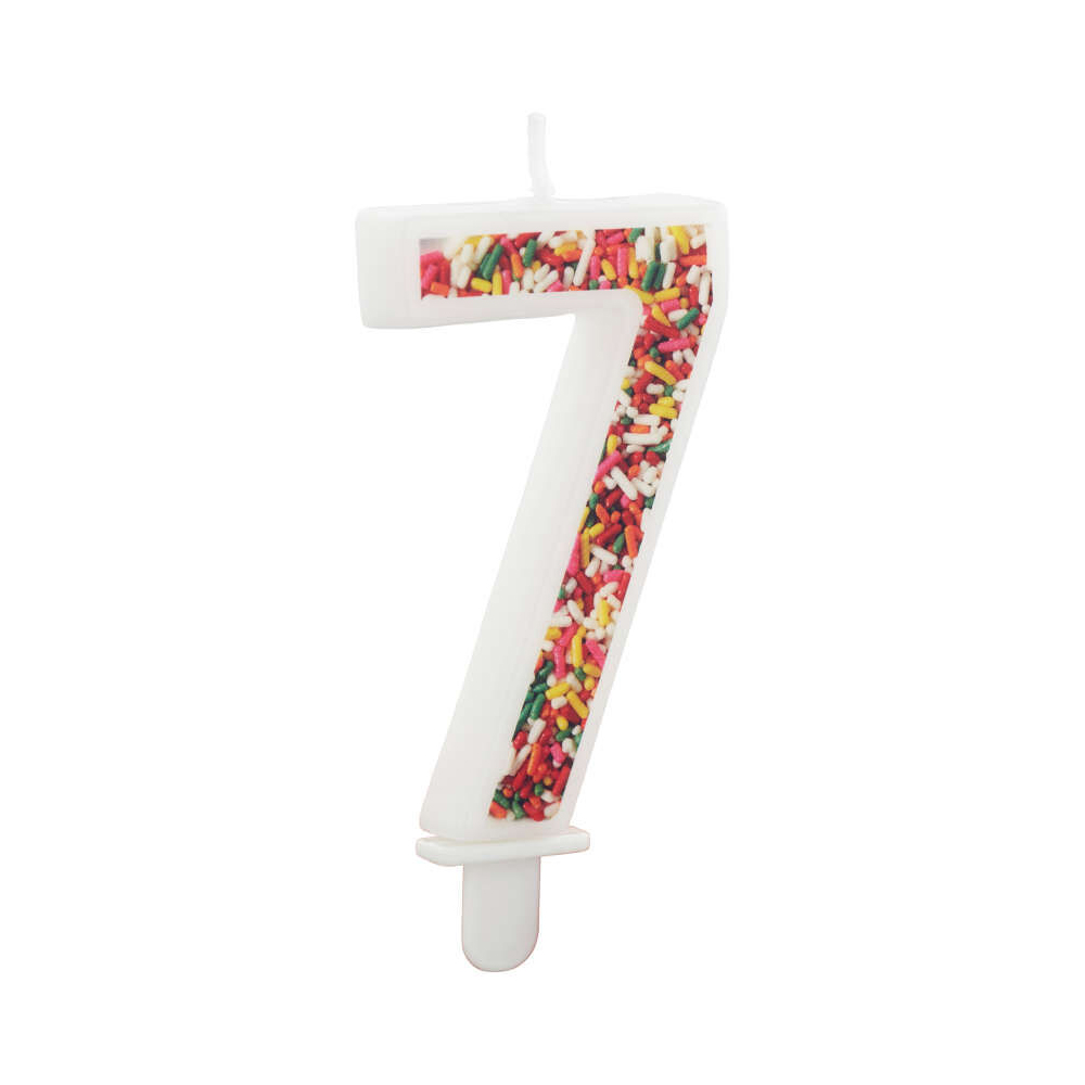 Wilton 'Number Seven' Sprinkle Candle image 1