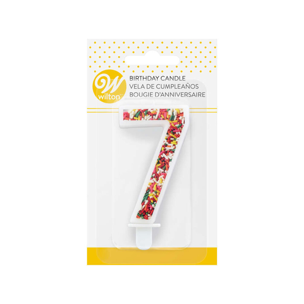 Wilton 'Number Seven' Sprinkle Candle image 3