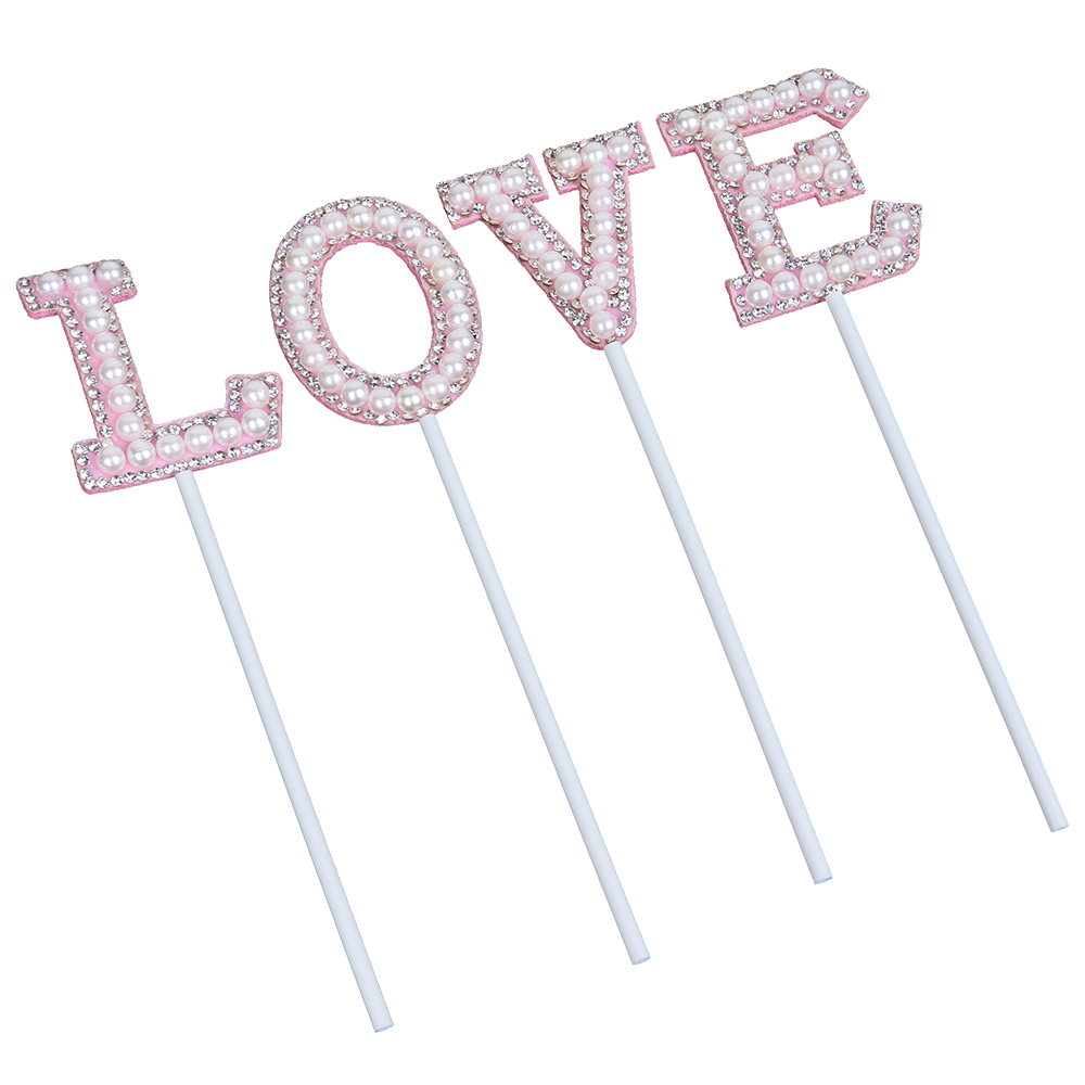 O'Creme 'LOVE' Cake Toppers, Set of 4 image 1