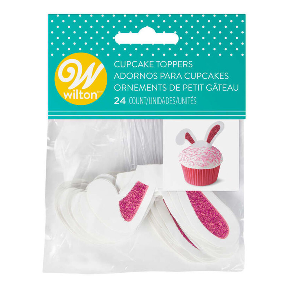 Wilton Bunny Ears Cupcake Toppers, Pack of 24 image 1