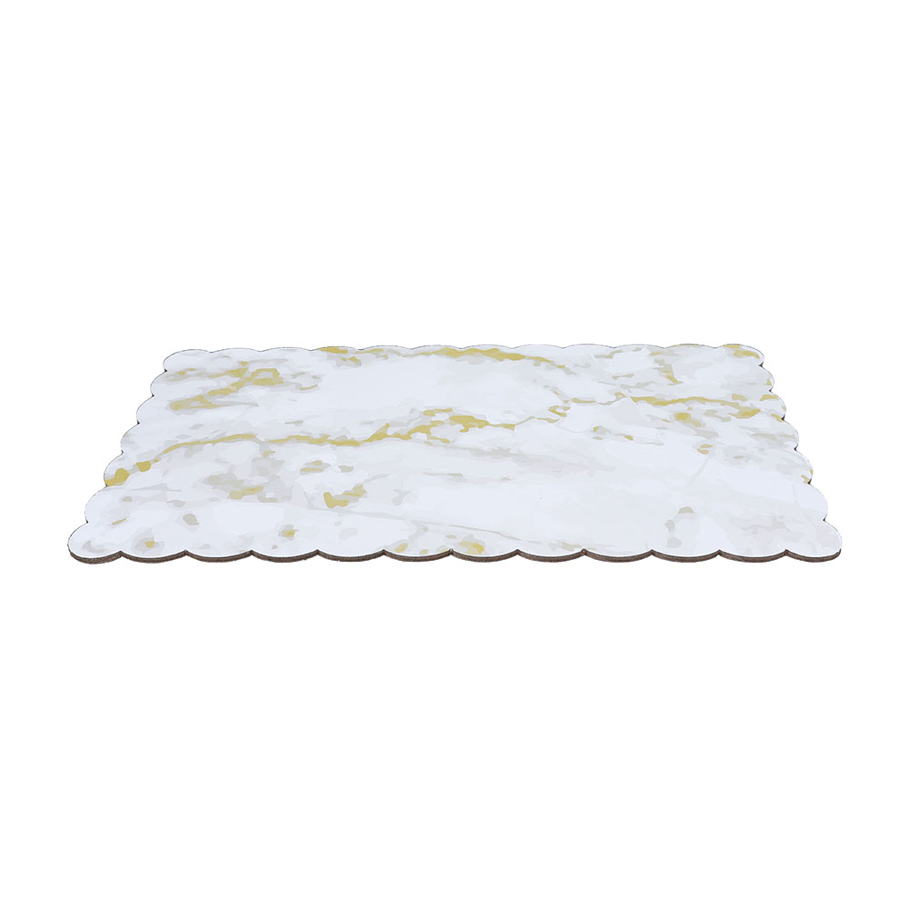 Marble-Colored Scalloped Log Board 11-1/4" x 6-1/2" image 1