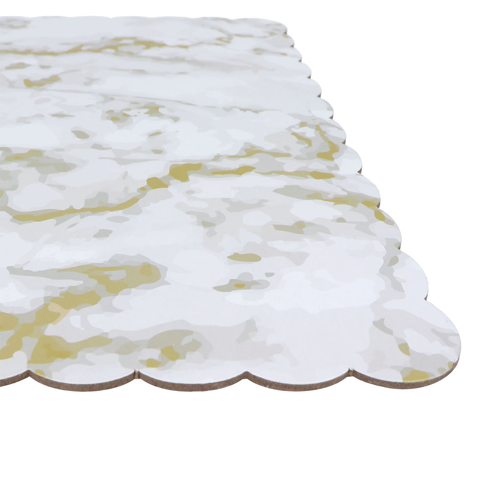 Marble-Colored Square Scalloped Cake Board, 12" x 3/32" Thick, Pack of 5 image 2