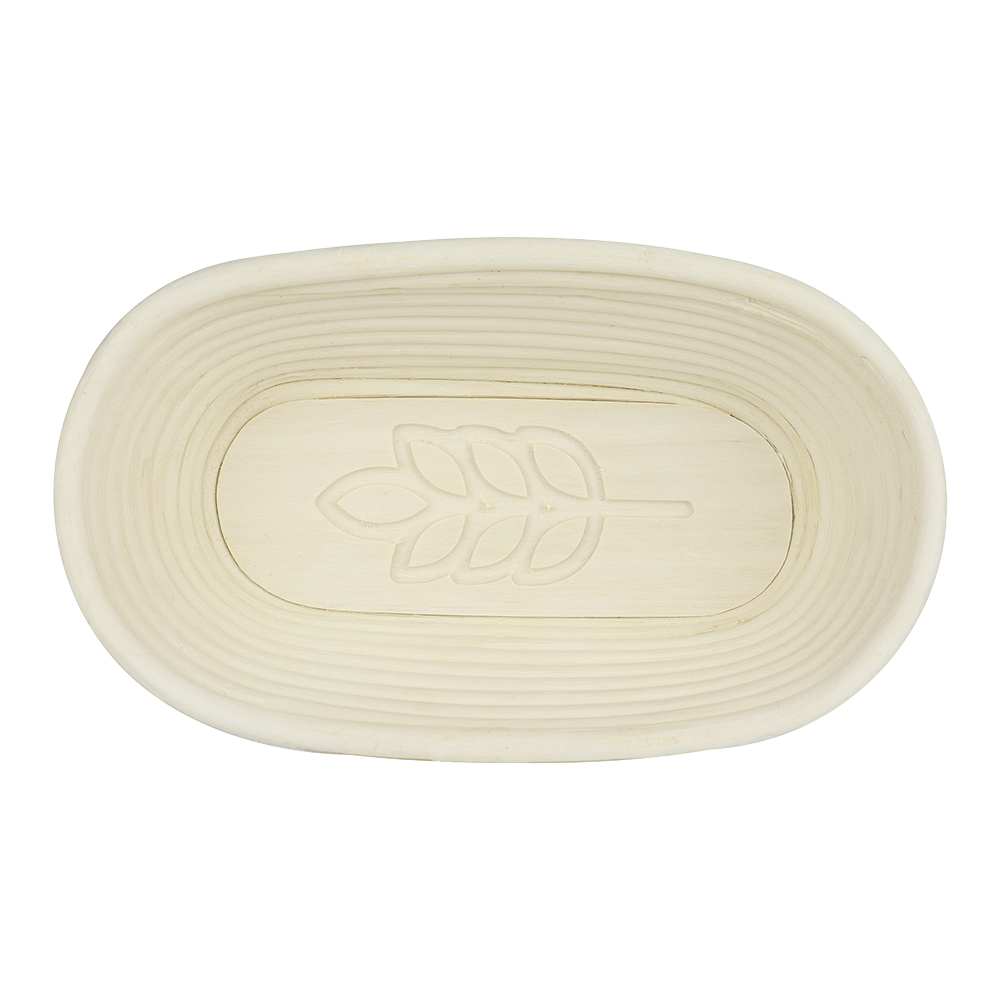 Vollum Oblong Brotform Proofing Basket with Leaf Design, 10" x 5-1/2" x 3-1/2" image 2