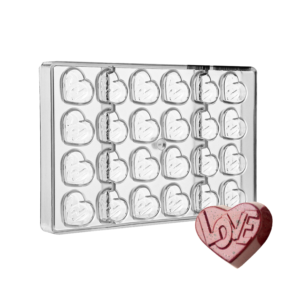 Greyas Polycarbonate Chocolate Mold, Love Heart by Luis Amado, 24 Cavities image 1