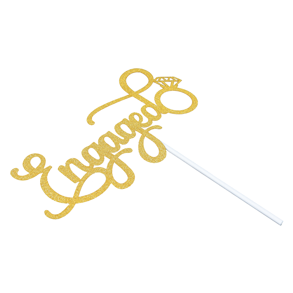 O'Creme Gold 'Engaged' Cake Topper  image 1