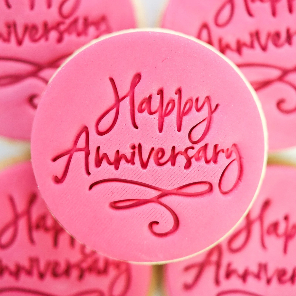 Sweet Stamp 'Happy Anniversary' Cookie & Cupcake Embosser image 1
