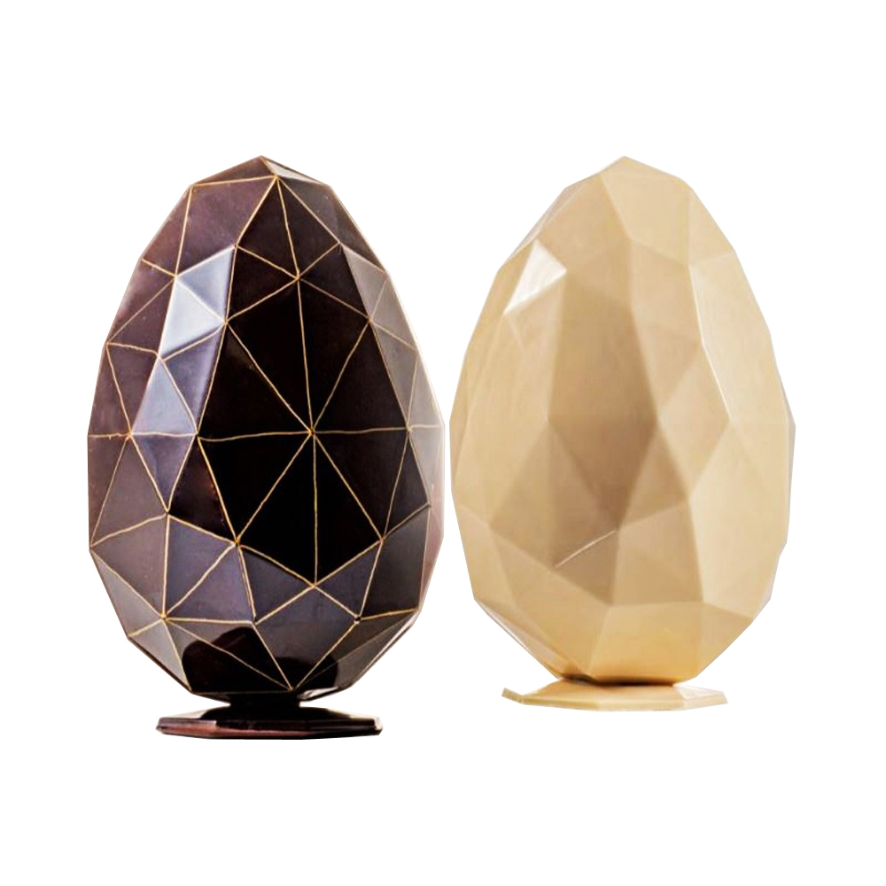Martellato 20U3D07 Thermoformed Plastic Chocolate Diamond Egg Mold  image 1