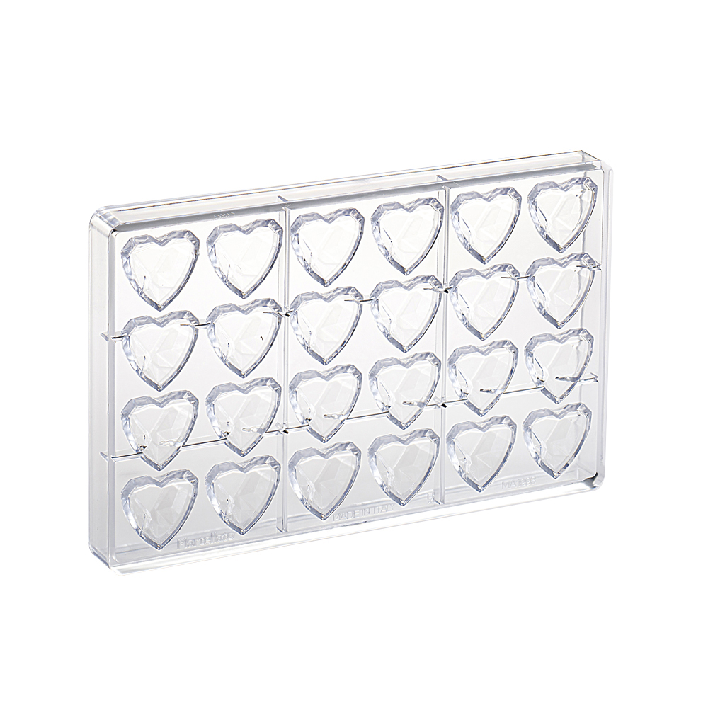 Martellato Polycarbonate Chocolate Mold, Diamond Heart, 33x33mm x 15mm High, 24 Cavities image 2