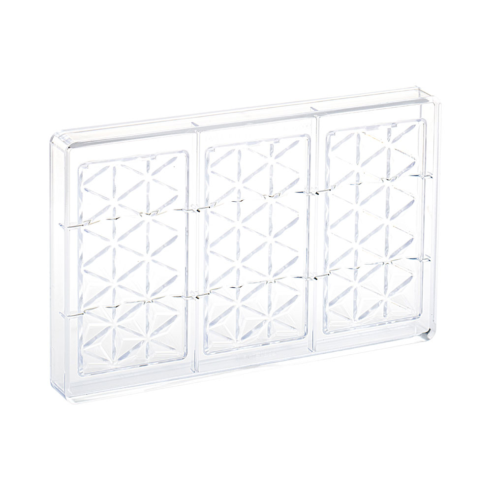 Martellato Clear Polycarbonate Chocolate Mold Connected-Pyramids Tablet, 3 Cavities image 2